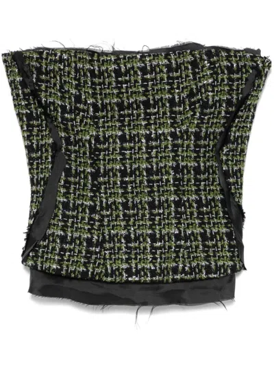 Ottolinger Deconstructed Tweed Corset In 绿色