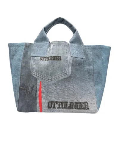 Ottolinger Denim Tote Bag In Gray