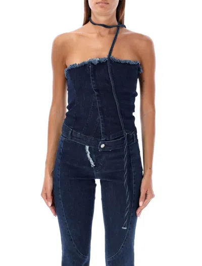 Ottolinger Denim Tube Top In Navy