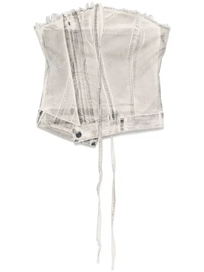 Ottolinger Denim Tube Top In White