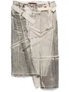 Ottolinger Denim Wrap Midi Skirt In 黑色