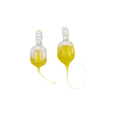 Ottolinger Diamond Dip Clip Earrings In Mustard