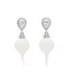 Ottolinger Ssense Exclusive Silver & White Diamond Drop Earrings In Silver  White