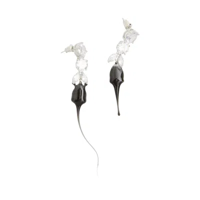 Ottolinger Diamond Tear Dip Earrings In Black