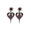 Ottolinger Dipped Heart Earring In Burgundy