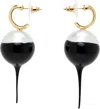 Ottolinger Dipped Pearl Earrings In Black