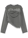 Ottolinger Distressed Draped Sweatshirt In Grey