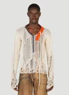 Ottolinger Frayed Open-knit Sweater In Beige
