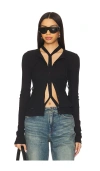 Ottolinger Black Double Closure Cardigan In Black