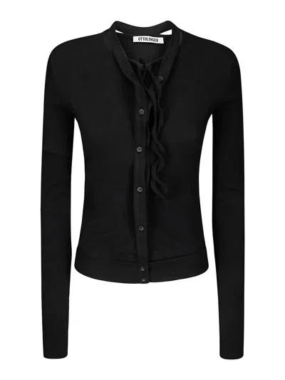Ottolinger Double Closure Rib Cardigan In Black