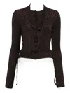 Ottolinger Double-closure Ribbed Cardigan In Brown