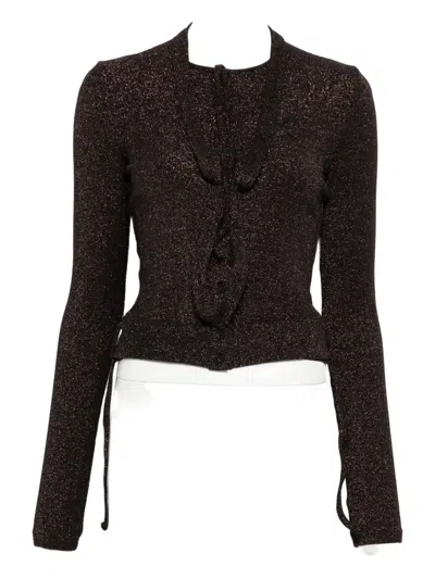 OTTOLINGER DOUBLE-CLOSURE RIBBED CARDIGAN