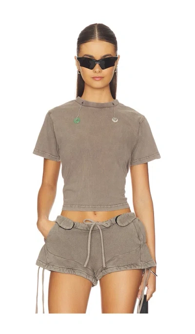 Ottolinger Double Luck Chain T-shirt In Brown