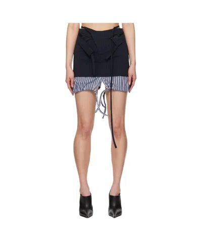 Ottolinger Double Waistband Skirt In Navy Blue\blue