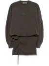 Ottolinger Drape Jersey Mini Dress In Brown