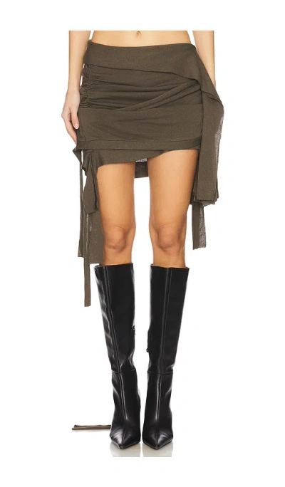 Ottolinger Drape Lounge Mini Skirt In Green