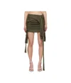 Ottolinger Khaki Drape Lounge Miniskirt In Brown