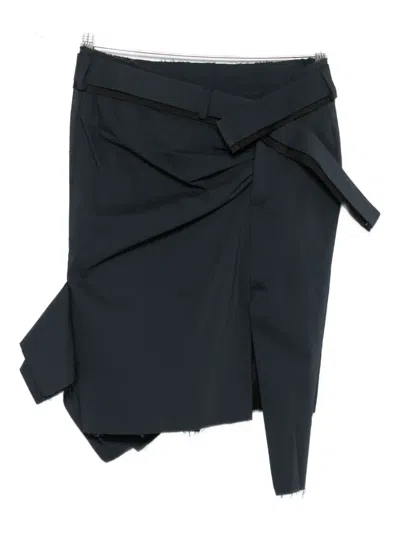 Ottolinger Drape Ruffled Mini Skirt In Blue