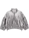 Ottolinger Draped Collar Denim Jacket In Grey