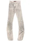 Ottolinger Draped Raw-cut Jeans In Neutrals