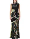 Ottolinger Camouflage Maxi Dress In Green