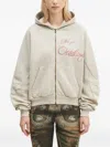 Ottolinger Embroidered Zip-up Hoodie In Gray