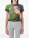 Ottolinger Fairy-print Mesh T-shirt In Green