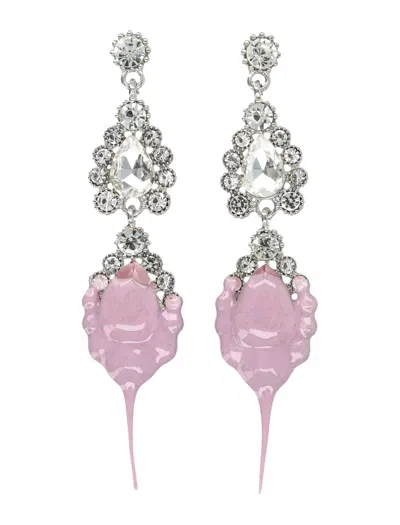 Ottolinger Faux-pearl Drop Earrings In Purple