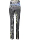 Ottolinger Fitted Mesh Trousers With Abstract Printed Pattern In Gray