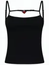 Ottolinger Fitted Sleeveless Top With Decorative Neckline Detail In Black