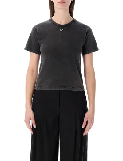 Ottolinger Fitted T-shirt With Distinctive Neckline - Size S In Washed Black