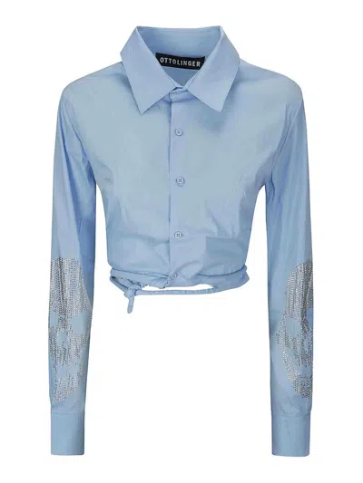 Ottolinger Fitted Wrap Shirt In Light Blue