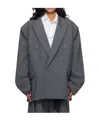 Ottolinger Flex Oversized Double-breasted Blazer In Gray