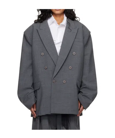 Ottolinger Flex Oversized Double-breasted Blazer In Gray