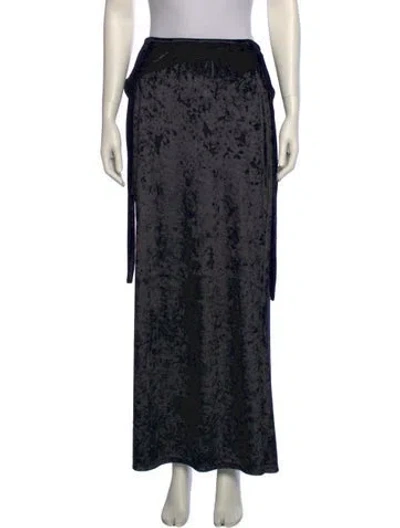 Pre-owned Ottolinger Floral Print Long Skirt In Black