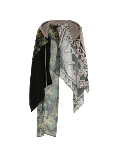 Ottolinger Floral-print Hooded Scarf In Pink