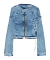 Ottolinger Blue Drape Collar Denim Jacket In Blue