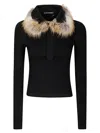 Ottolinger Furry Fitted Polo Longsleeve In Black