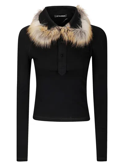 OTTOLINGER FURRY FITTED POLO LONGSLEEVE