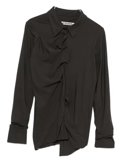 Ottolinger Gathered-detail Shirt In Gray