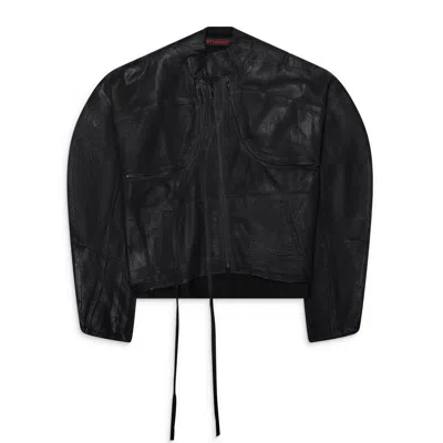 Ottolinger Glazed Denim Zip Jacket Black In Multi