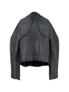 Ottolinger Glazed-effect Denim Zip-up Jacket In Black