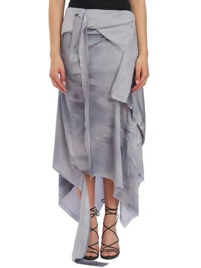 Ottolinger Gonna Satin Decostruta In Gray