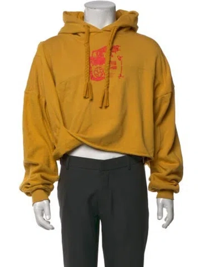 Pre-owned Ottolinger Graphic Print Crew Neck Hoodie In Yellow