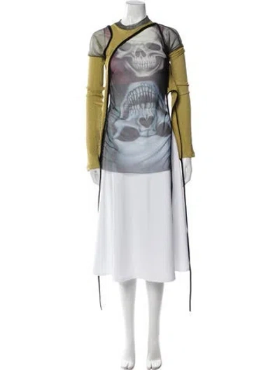 Pre-owned Ottolinger Graphic Print Crew Neck Sweatshirt In Blue