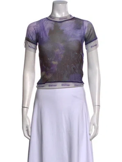 Pre-owned Ottolinger Graphic Print Crew Neck Top In Purple