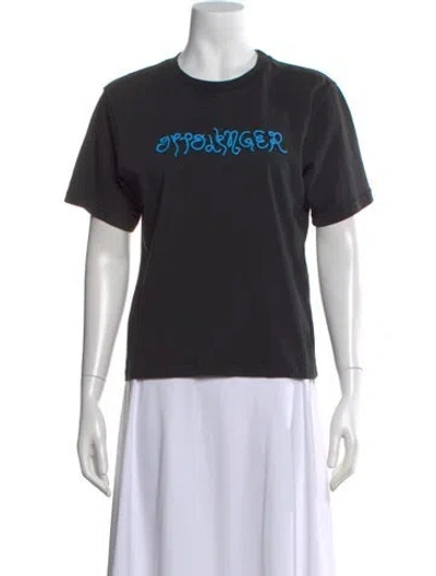Pre-owned Ottolinger Graphic Print Crew Neck T-shirt In Black