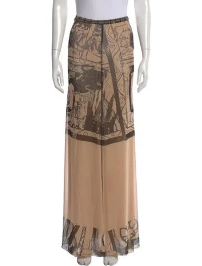 Pre-owned Ottolinger Graphic Print Long Skirt In Brown