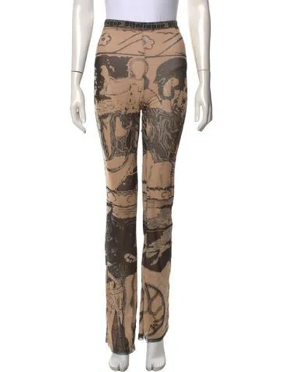 Pre-owned Ottolinger Graphic Print Straight Leg Pants In Neutral