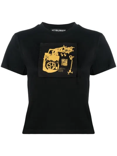 Ottolinger Black Patch T-shirt | ModeSens